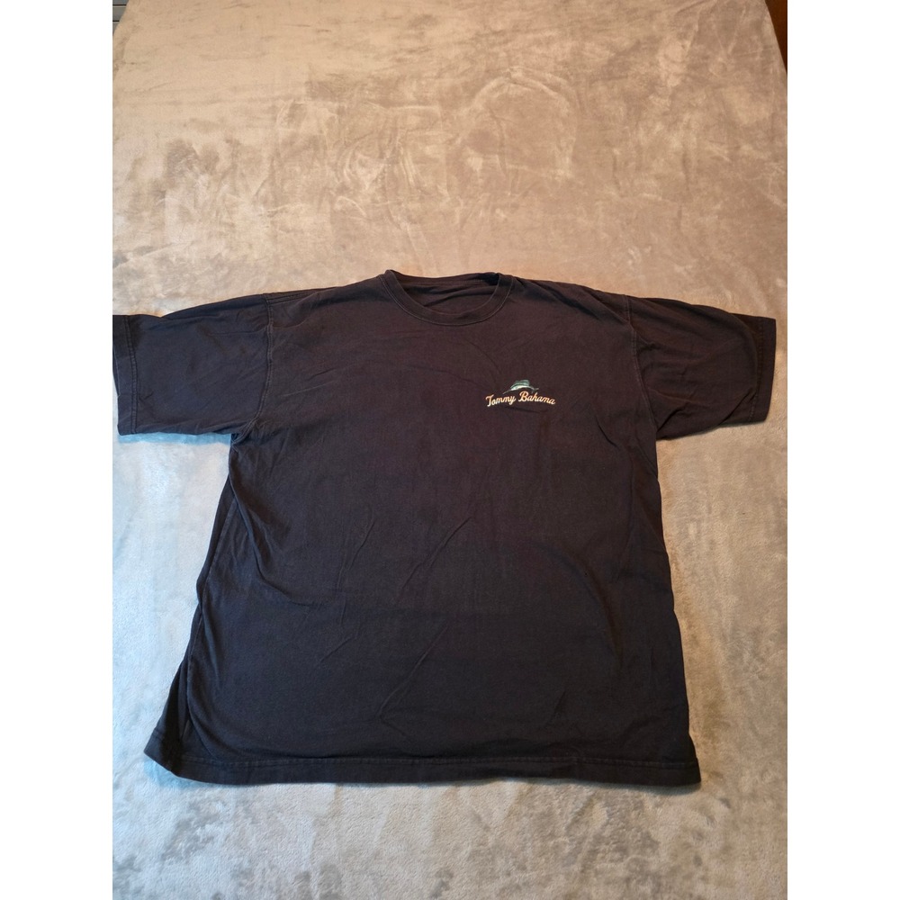 Tommy Bahama  T-Shirt Mens XL Black 7 Wonders of the World Short Sleeve Graphic